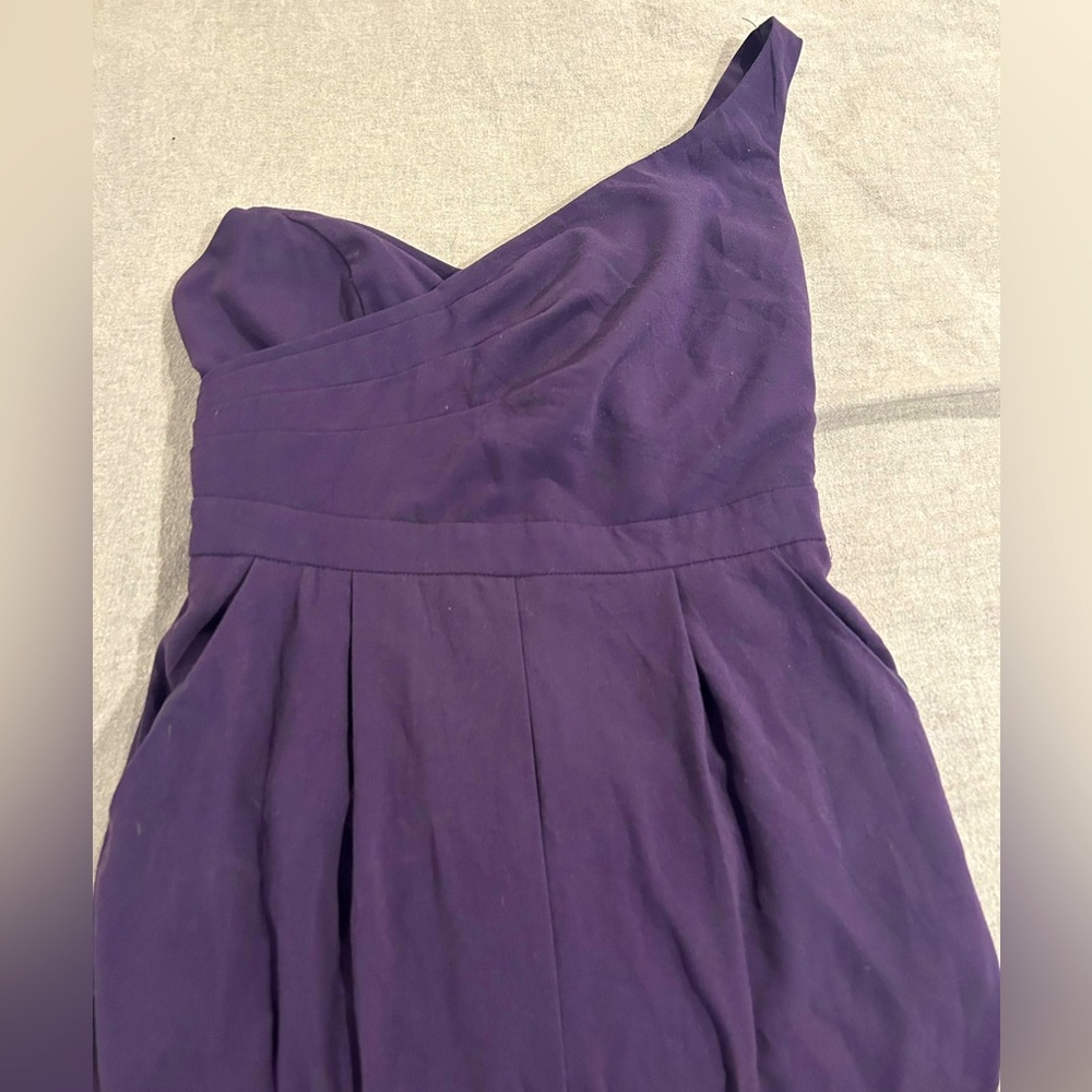 ASOS one shoulder purple jumpsuit